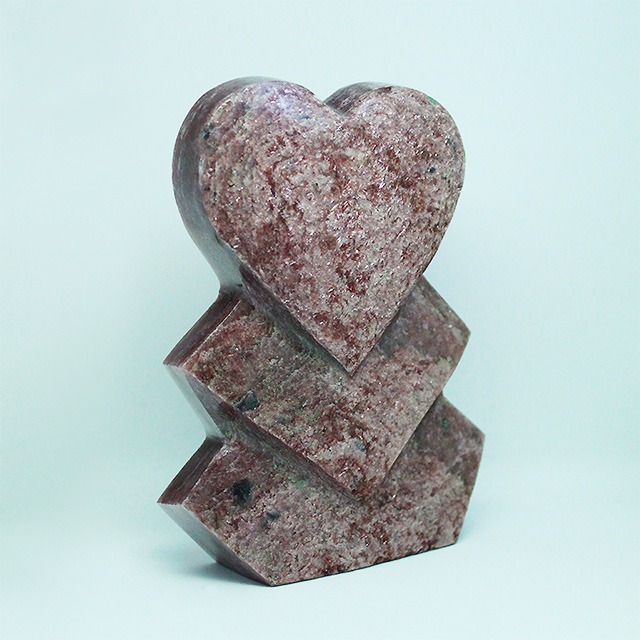 photo of a special red aventurine standing heart