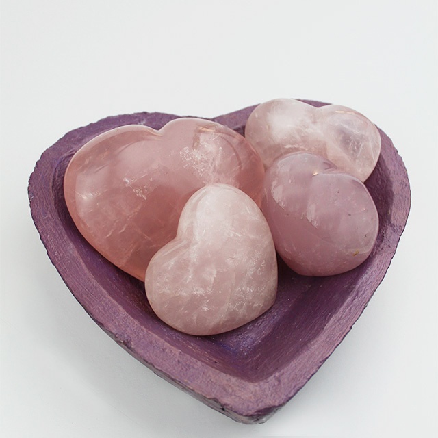 a photo of a rose quartz hearts